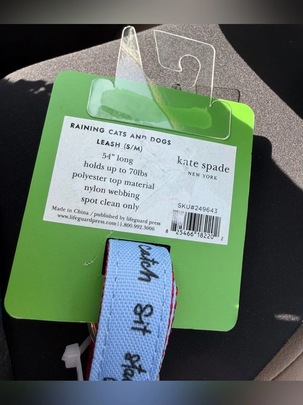 kate spade Raining Cats And Dogs Leash (s/m)